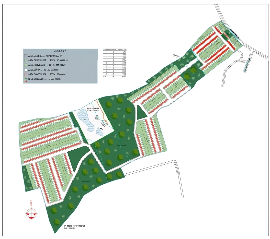Planta de implantação do Residencial Eucaliptos — masterplan do condomínio